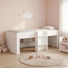 vidaXL Κρεβάτι Υψηλού Στυλ για Παιδιά Λευκό 75 x 190 cm