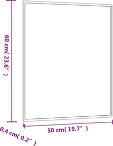 vidaXL Καθρέφτης Επιτοίχιος Ορθογώνιος 50 x 60 εκ.