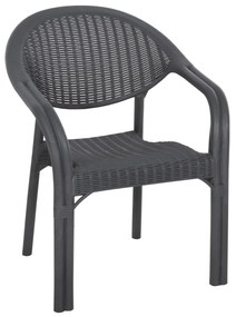 ΠΟΛΥΘΡΟΝΑ ΠΟΛΥΠΡΟΠΥΛΕΝΙΟΥ FETT  BAMBOO LOOK-ΑΝΘΡΑΚΙ 63x59x81Υεκ. 63x59x81 εκ.