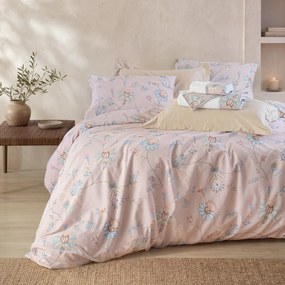 Παπλωματοθήκη Υπέρδιπλη (Σετ 225x250) Rythmos Nezure Πούδρα