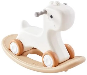 VEVOR 3 in 1 Rocking Horse for Toddlers 1-3 Years, Baby Rocking Horse with Detachable Balance Board and 4 Smooth Wheels, Support up to 80 lbs HDPE Material Kids Ride on Toy, 40° Swinging, White