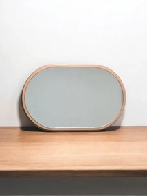 Οβάλ καθρέφτης τοίχου με χρυσό πλαίσιο 40x27 cm - Λευκό 40 x 27