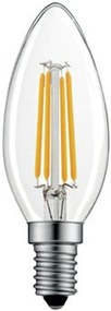 Λαμπτήρας LED Filament E14 Candle 6.5W 4000K  (10 τεμάχια)