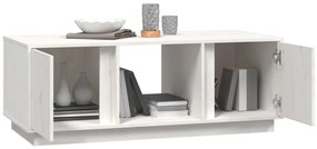 vidaXL Τραπεζάκι Σαλονιού Λευκό 110x50x40 εκ από Μασίφ Ξύλο Πεύκου