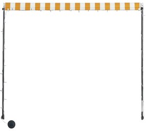 vidaXL Τέντα Συρόμενη με LED Κίτρινο / Λευκό 300 x 150 εκ.