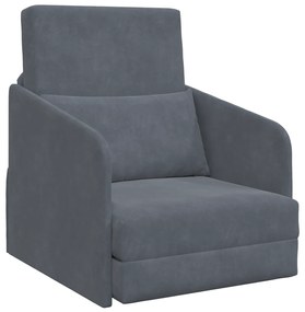 vidaXL καναπές κρεβάτι 2-σε-1 Σκούρος Γκρι 65x80x83 εκ. Βελούδο