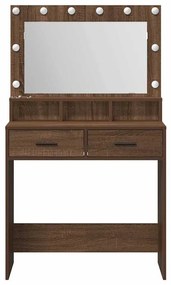 vidaXL Κομοδίνο με ράφι Καφέ δρυς 79 x 41 x 135 cm Επεξεργασμένο ξύλο