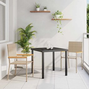 vidaXL Καρέκλες κήπου που σωριάζονται 2 pcs Κρέμα, Καφέ