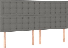 vidaXL Κρεβάτι Boxspring με Στρώμα Σκούρο Γκρι 160x200 εκ Υφασμάτινο