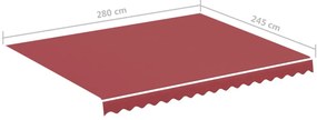vidaXL Ανταλλακτικό Ύφασμα Τέντας Μπορντό 3x2,5 μ. Πολυεστέρας