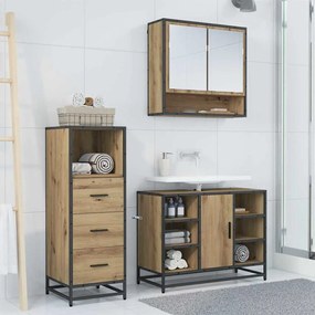 vidaXL Σετ Επίπλων Μπάνιου 3 pcs Artisan Oak Επεξεργασμένο ξύλο