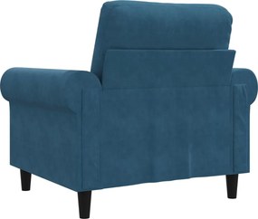 vidaXL Πολυθρόνα Μπλε 60 εκ. Βελούδινη
