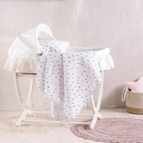 Σεντόνι Βρεφικό Tiny Heart White Ρυθμός Crib 80x110cm 100% Βαμβάκι