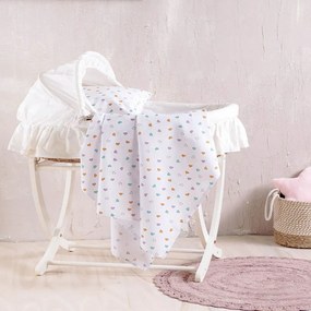 Σεντόνι Βρεφικό Tiny Heart White Ρυθμός Crib 80x110cm 100% Cotton