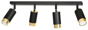 Σποτ Φωτιστικό Οροφής 4xGu10 Ατσάλι HIRO Made in Poland Emibig-965/4-Μαύρο-Χρυσό 965/4