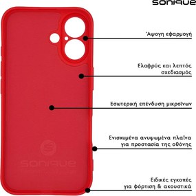 Θήκη Σιλικόνης My Colors Sonique Apple iPhone 16e / iPhone 17e Κόκκινο