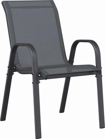 vidaXL Σετ Μπιστρό Κήπου 3 pcs Γκρι Ατσάλι