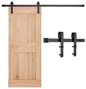 VEVOR 6.6FT Sliding Barn Door Hardware Kit for Single Sliding Barn Door Black
