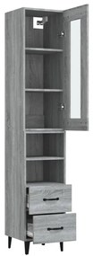 vidaXL Μπουφές Sonoma Γκρι 34,5 x 34 x 180 εκ. από Επεξεργασμένο Ξύλο