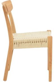 Καρέκλα Eaprine pakoworld φυσικό σχοινί-rubberwood 49x53x77εκ