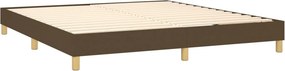 vidaXL Κρεβάτι Boxspring με Στρώμα Σκούρο Καφέ 180x200 εκ Υφασμάτινο