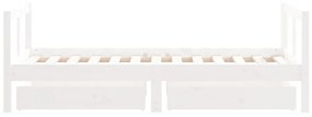 Πλαίσιο Παιδικού Κρεβατιού Συρτάρια Λευκό 80x160εκ. Ξύλο Πεύκου - Λευκό