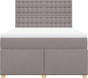 vidaXL Κρεβάτι Boxspring με Στρώμα Taupe 160x200 εκ. Υφασμάτινο