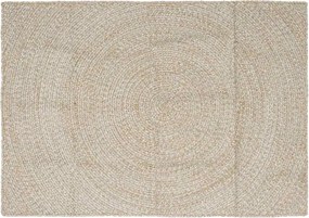 vidaXL Χαλιά χώρου Φυσικό και Λευκό 120 x 170 cm Γιούτα