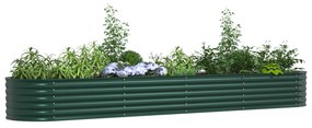 vidaXL Υψωμένο Κρεβάτι Κήπου Πράσινο 400x80x44 εκ. από Γαλβανισμένο Χάλυβα