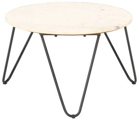 vidaXL Τραπεζάκι Σαλονιού Λευκό 65x65x42 εκ. Πέτρα με Μαρμάρινη Υφή