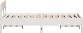 vidaXL Σκελετός Κρεβ. Χωρίς Στρώμα Λευκό 120x190 εκ Μασίφ Πεύκο