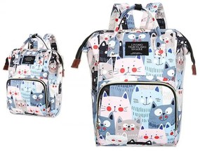 Τσάντα Πλάτης Μωρού B-403 Cats 23x40cm Light Blue Living Traveling Share Ύφασμα