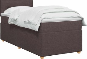 vidaXL Κρεβάτι box spring με στρώμα Σκούρο Καφέ 80 x 200 cm Ύφασμα