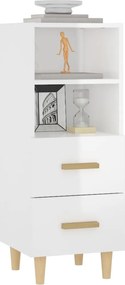 vidaXL Ντουλάπι Γυαλιστερό Λευκό 34,5x34x90 εκ. Επεξεργασμένο Ξύλο
