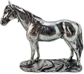 Διακοσμητικό Άλογο 269-122-158 25x7x21cm Silver Πολυρεσίνη