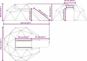 vidaXL Θόλος Αναρρίχησης Μπλε Ατσάλι