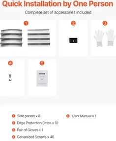 VEVOR Metal Raised Garden Bed 4x2x1 ft Outdoor Galvanized Planter Box Silver