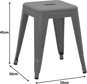Σκαμπό Utopia pakoworld μέταλλο σε λαδί απόχρωση 30x30x45εκ