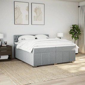 ΚΡΕΒΑΤΙ BOXSPRING ΜΕ ΣΤΡΩΜΑ ΑΝΟΙΧΤΟ ΓΚΡΙ 200X200 ΕΚ. ΥΦΑΣΜΑΤΙΝΟ 3287182