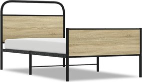 vidaXL Πλαίσιο Κρεβ. Χωρ. Στρώμα Sonoma Δρυς 90x200 εκ. Επεξ. Ξύλο
