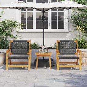 vidaXL Εξωτερικά Έπιπλα 2 pcs Μαύρο 67 x 78 x 73εκ Μασίφ ξύλο ακακίας
