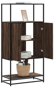 Highboard καφέ δρυς Κατασκευασμένο ξύλο και μέταλλο - Καφέ