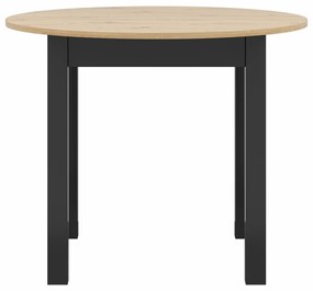 Τραπέζι Boston 476, Artisan βελανιδιά, Μαύρο, 76cm, 33 kg, Επιμήκυνση, Ινοσανίδες μέσης πυκνότητας, Πλαστικοποιημένη μοριοσανίδα | Epipla1.gr