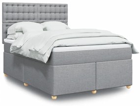 ΚΡΕΒΑΤΙ BOXSPRING ΜΕ ΣΤΡΩΜΑ ΑΝΟΙΧΤΟ ΓΚΡΙ 140X190 ΕΚ. ΥΦΑΣΜΑΤΙΝΟ 3293589