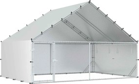 vidaXL Κοτέτσι με Οροφή Ασημί 300 x 200 x 190 εκ.