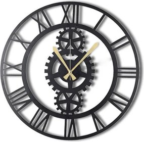 Decorative Metal Wall Clock Gear XL Black