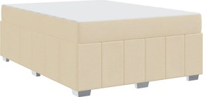 vidaXL Σκελετός Κρεβατιού με στρώμα Κρεμ 160 x 200 cm ύφασμα