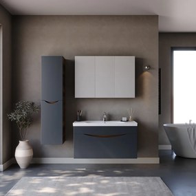 Martin Smile 100 Anthracite  MDF - Πάγκος με Νιπτήρα &amp; Καθρέπτη