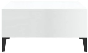 Τραπεζάκι Σαλονιού Γυαλιστερό Λευκό 60x60x30 εκ. Μοριοσανίδα - Λευκό