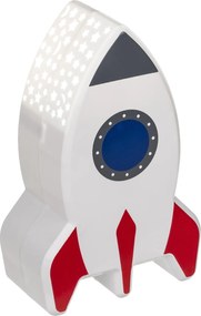 Λάμπα Νυχτός Πύραυλος Με Προτζέκτορα Αστεριών Μπαταρίας Πλαστικό 15cm